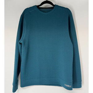 NOBULL Quilted Sweatshirt Mens Sz L Teal Crewneck Training Athleisure Gorpcore
